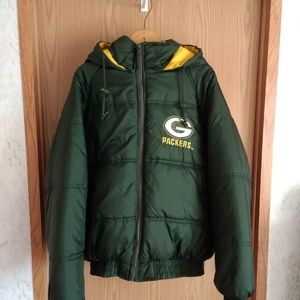 GREEN BAY PACKERS NFL Fans Gear XL Hooded Coat EUC